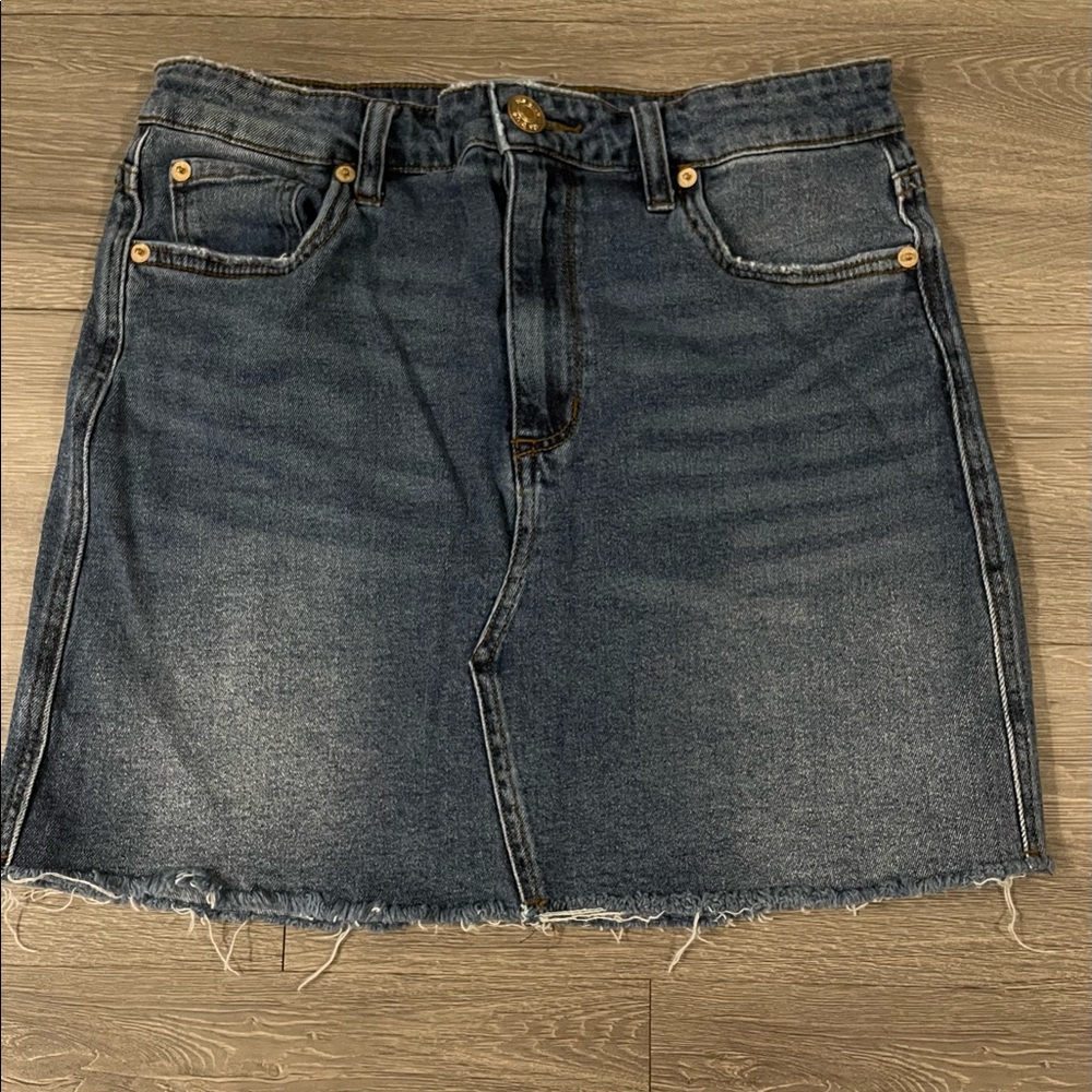 A-line denim skirt